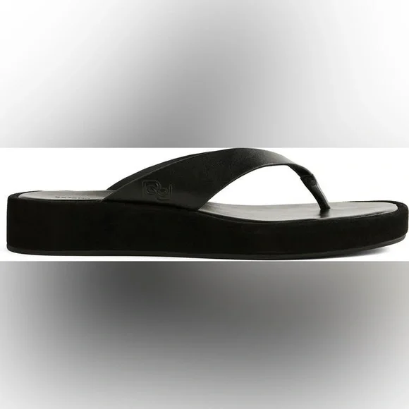 Reformation Eden Platform Thong Sandals Black Platform Size 7 - Picture 7 of 14